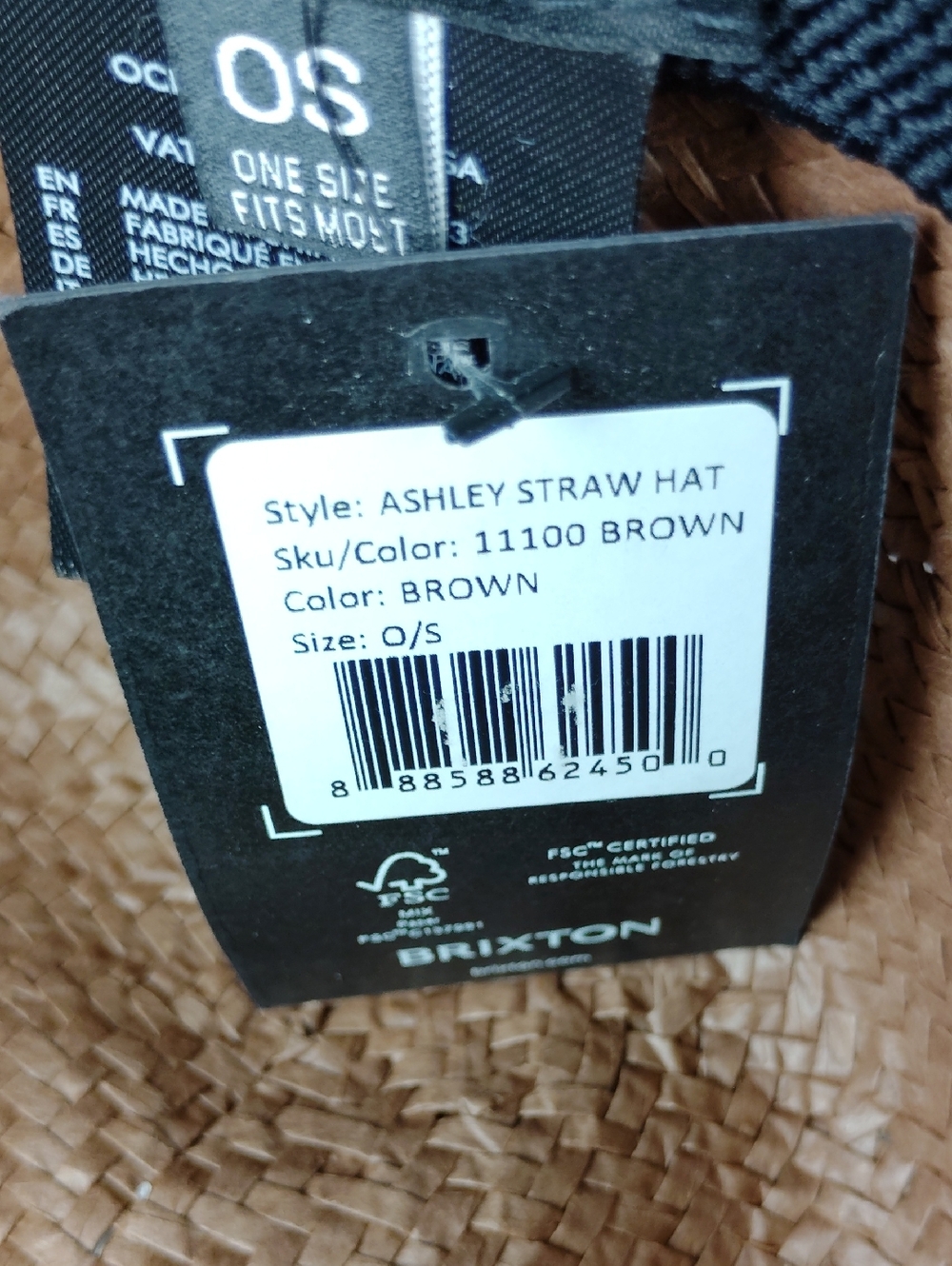 Brixton Wide Brim Straw Fedora Hat . - Picture 12 of 12